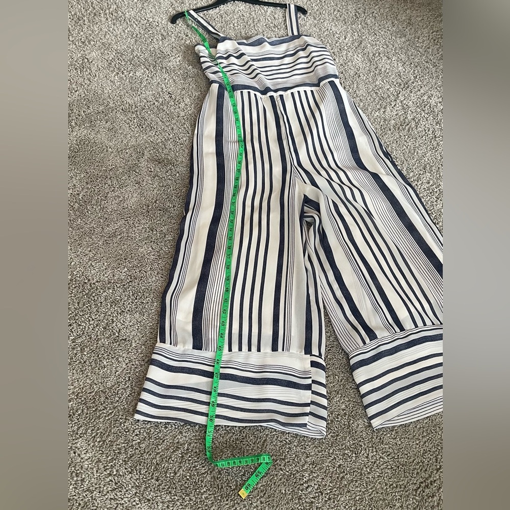 JAPNA- Striped Blue and White Jumpsuit in a size Lg. smocked back, fully lined - Picture 13 of 16